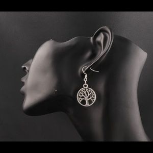 New Tree of Life Earrings 925 Silver Fish Hook
